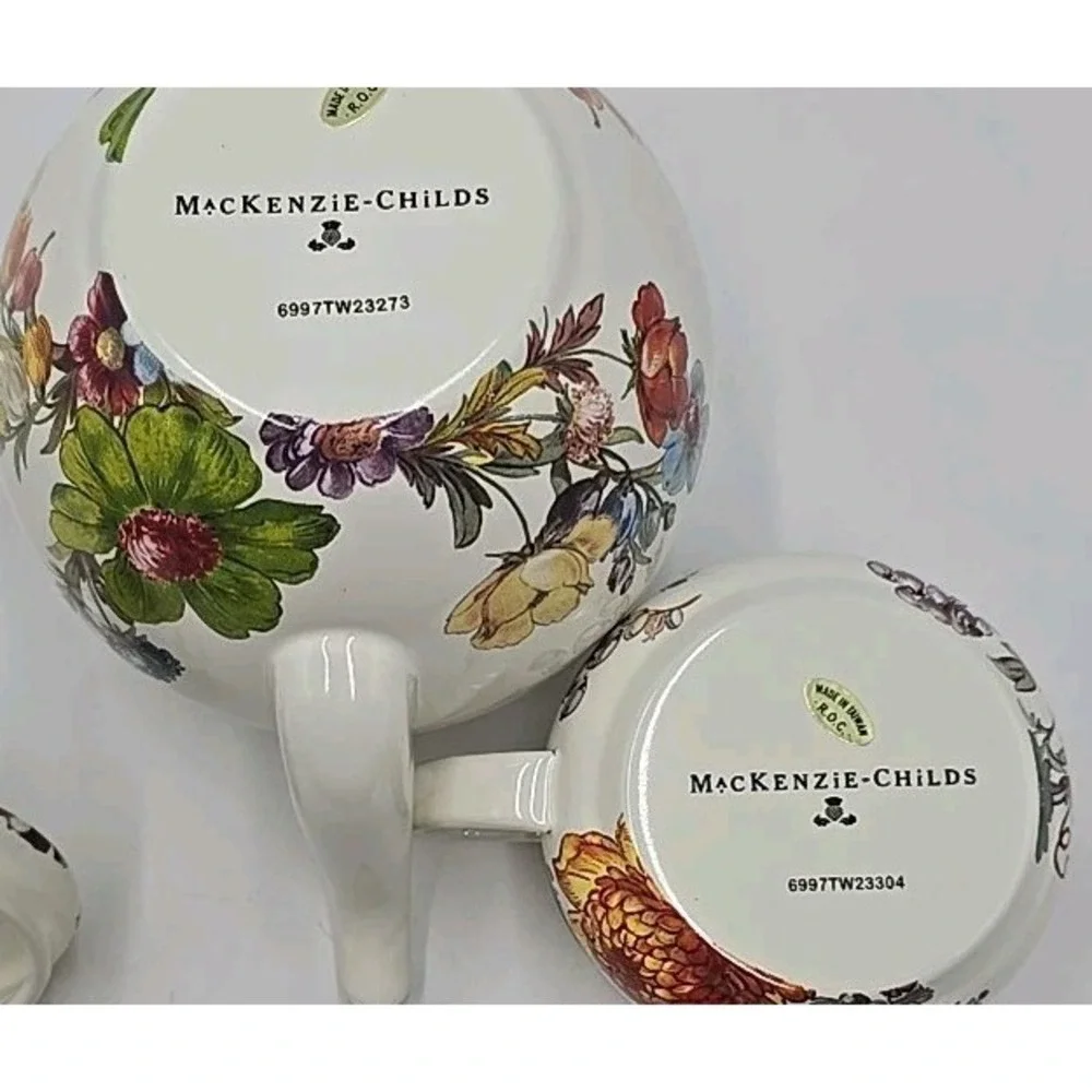 MacKenzie Childs White Flower Market Enamel High Tea Quiet Luxury Garden Cottage